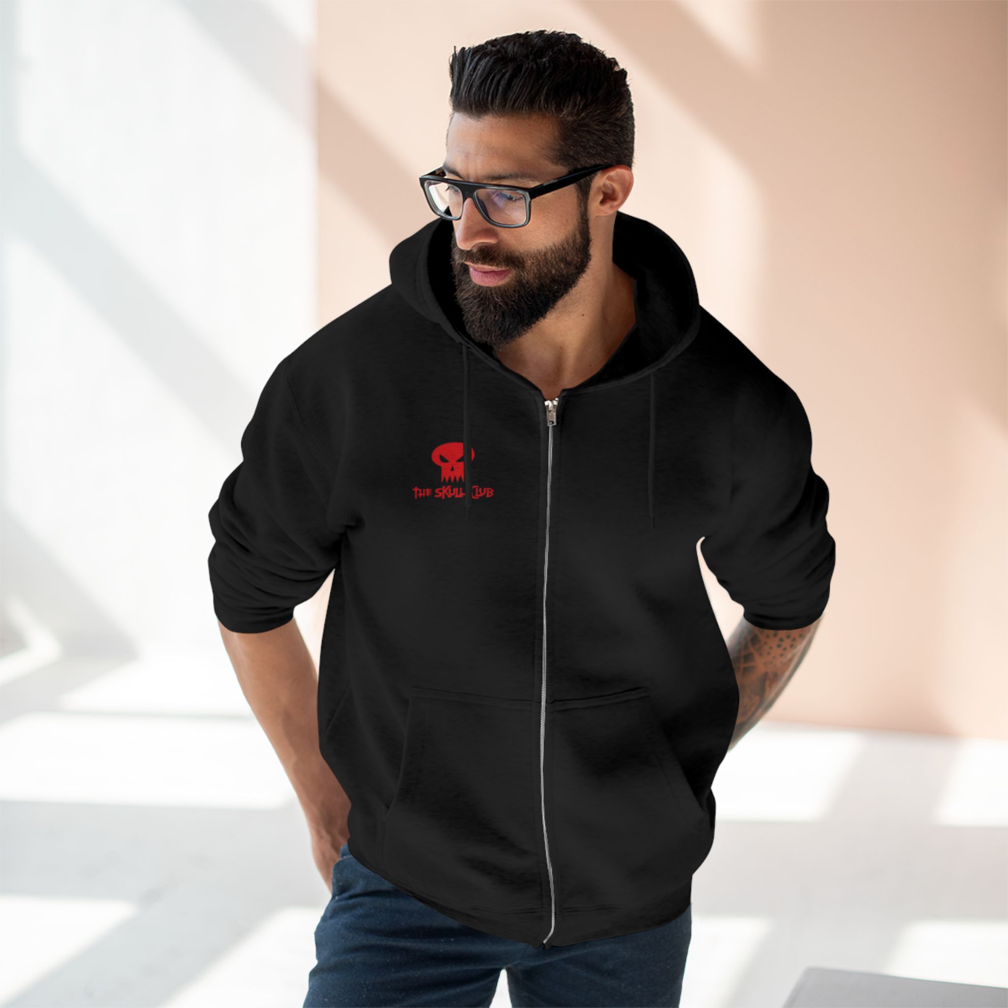 Skull Club Zip Hoodie